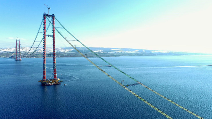 1915Çanakkale Bridge Catwalk Is Completed, Erection Of Main Cables Will Begin Soon